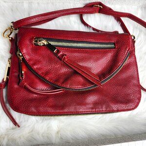 Under One Sky crimson  faux leather crossbody hobo bag
